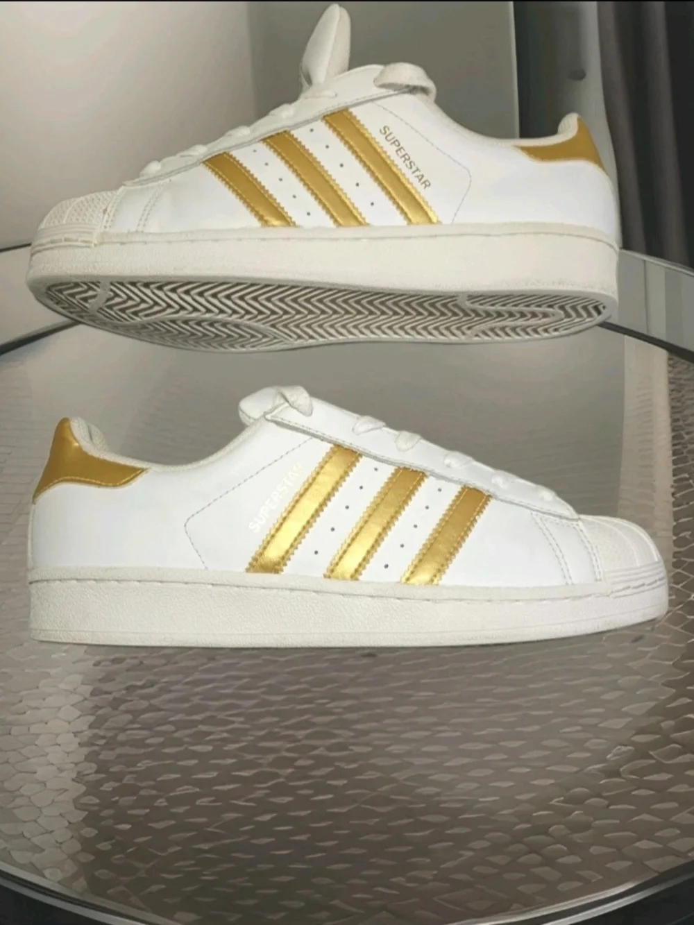 Adidas Superstar Men’s Leather Sneakers - White/Gold 2018